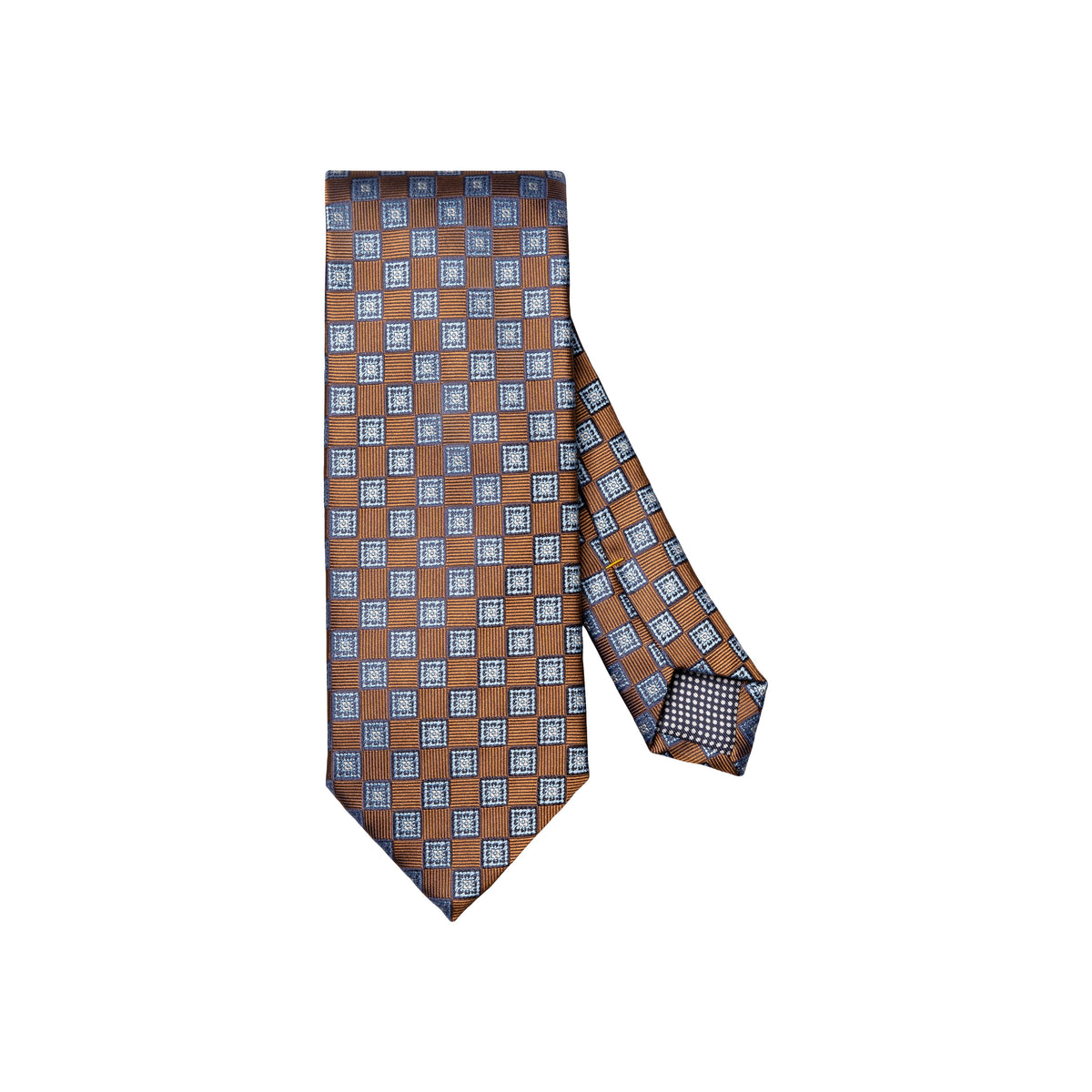 Medallion Woven Silk Tie Brown - Eton