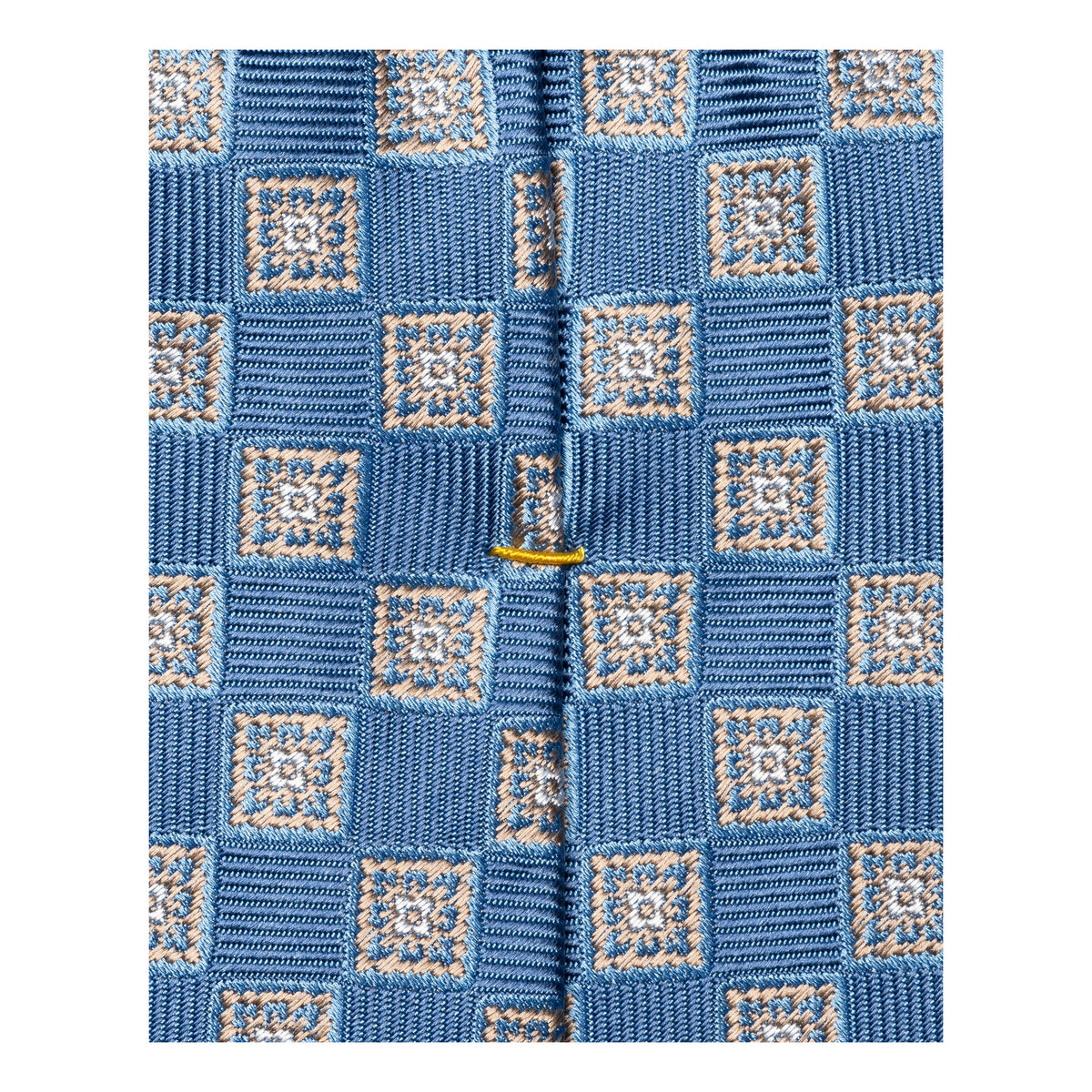 Medallion Woven Silk Tie Mid Blue - Eton