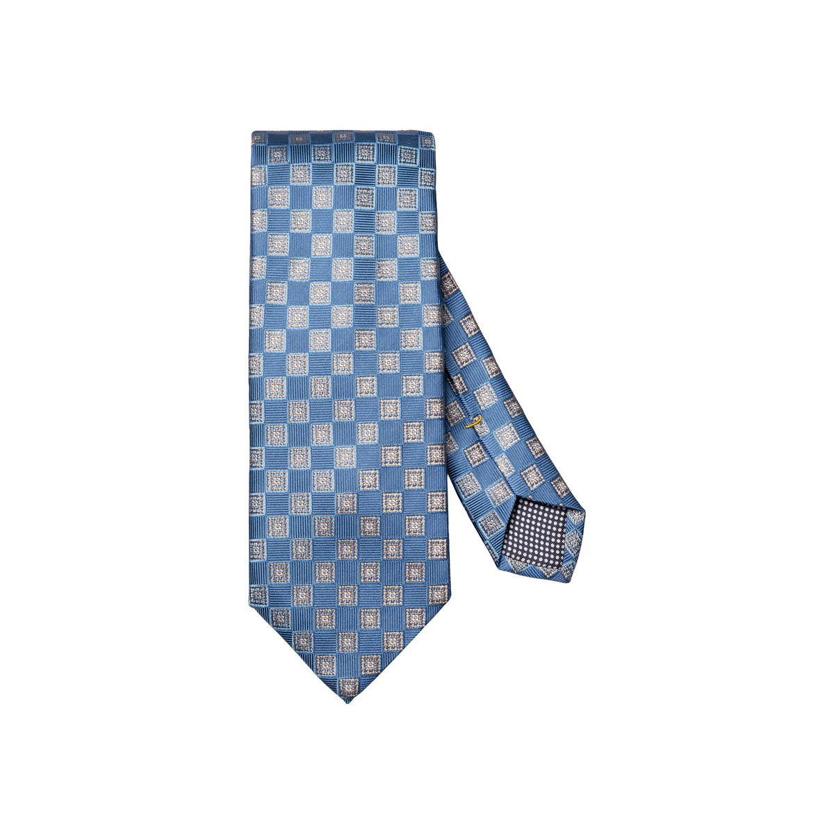 Medallion Woven Silk Tie Mid Blue - Eton