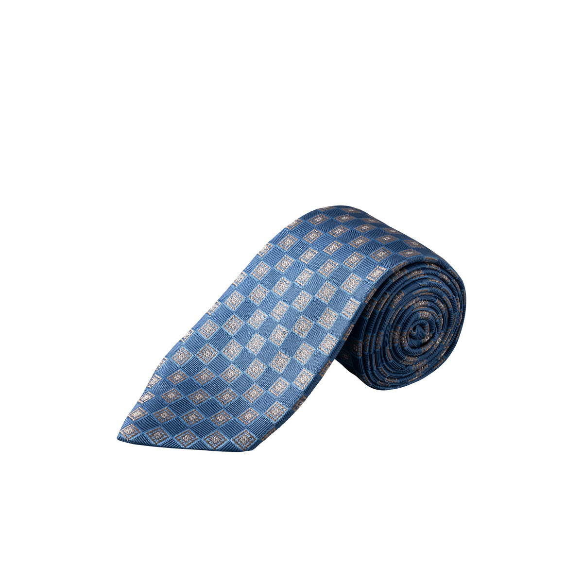 Medallion Woven Silk Tie Mid Blue - Eton