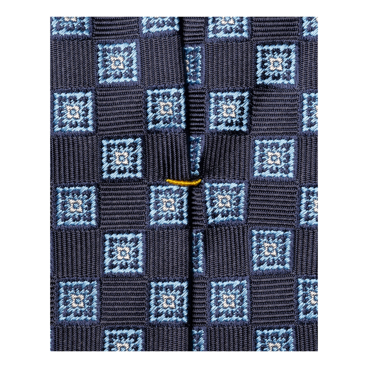 Medallion Woven Silk Tie Navy - Eton