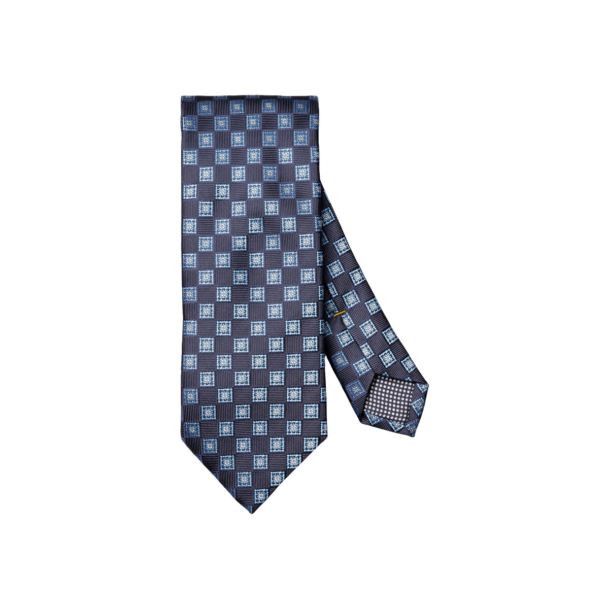 Medallion Woven Silk Tie Navy - Eton