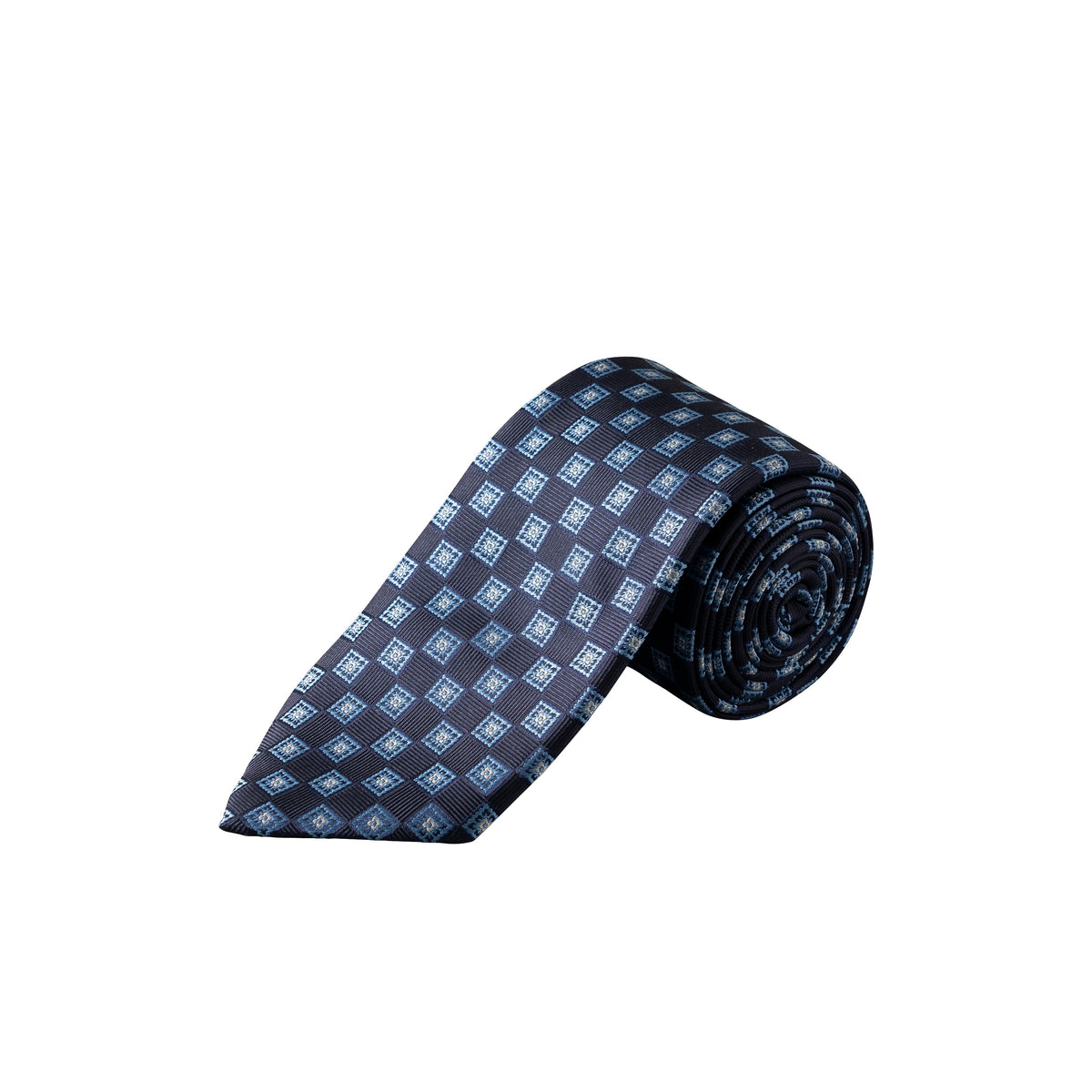 Medallion Woven Silk Tie Navy - Eton