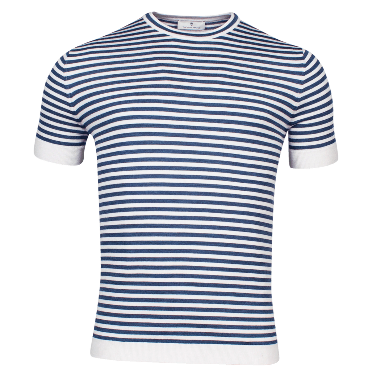 Merino Stripe Crew Neck Knit - Thomas Maine
