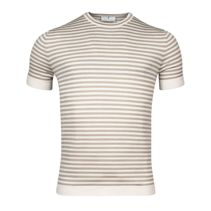 Merino Stripe Crew Neck Knit - Thomas Maine