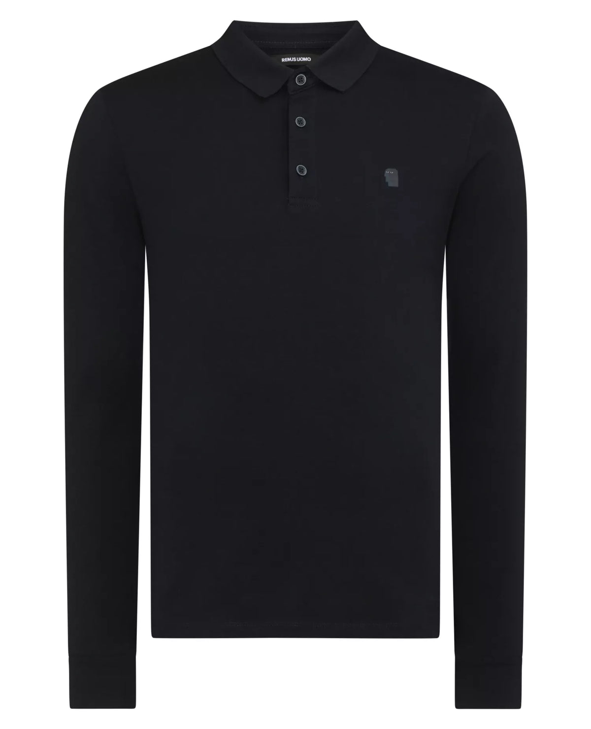 Long Sleeve Logo Polo Navy