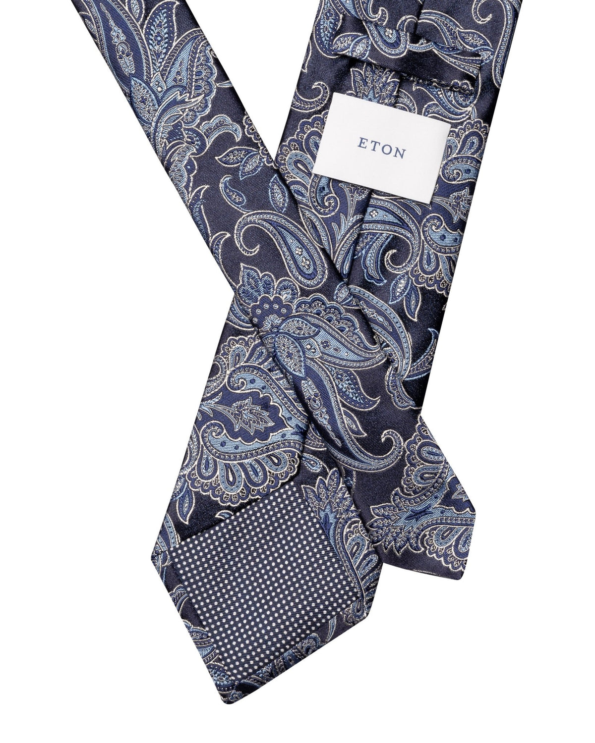 Paisley Woven Silk Tie Navy - Eton Shirts Neck Ties