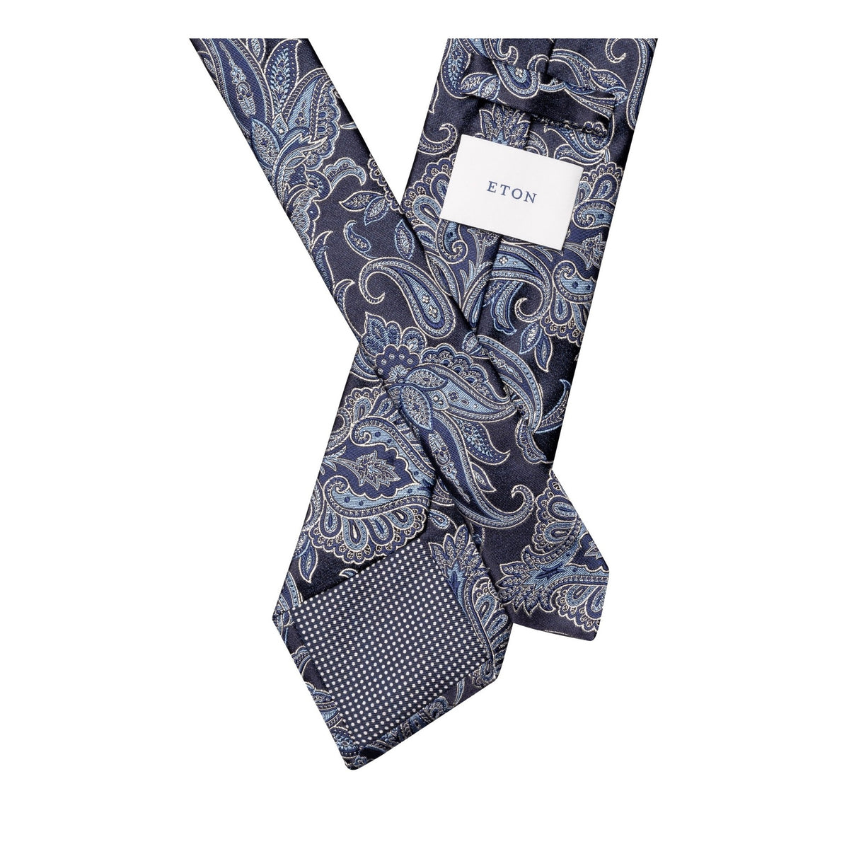Paisley Woven Silk Tie Navy - Eton Shirts Neck Ties