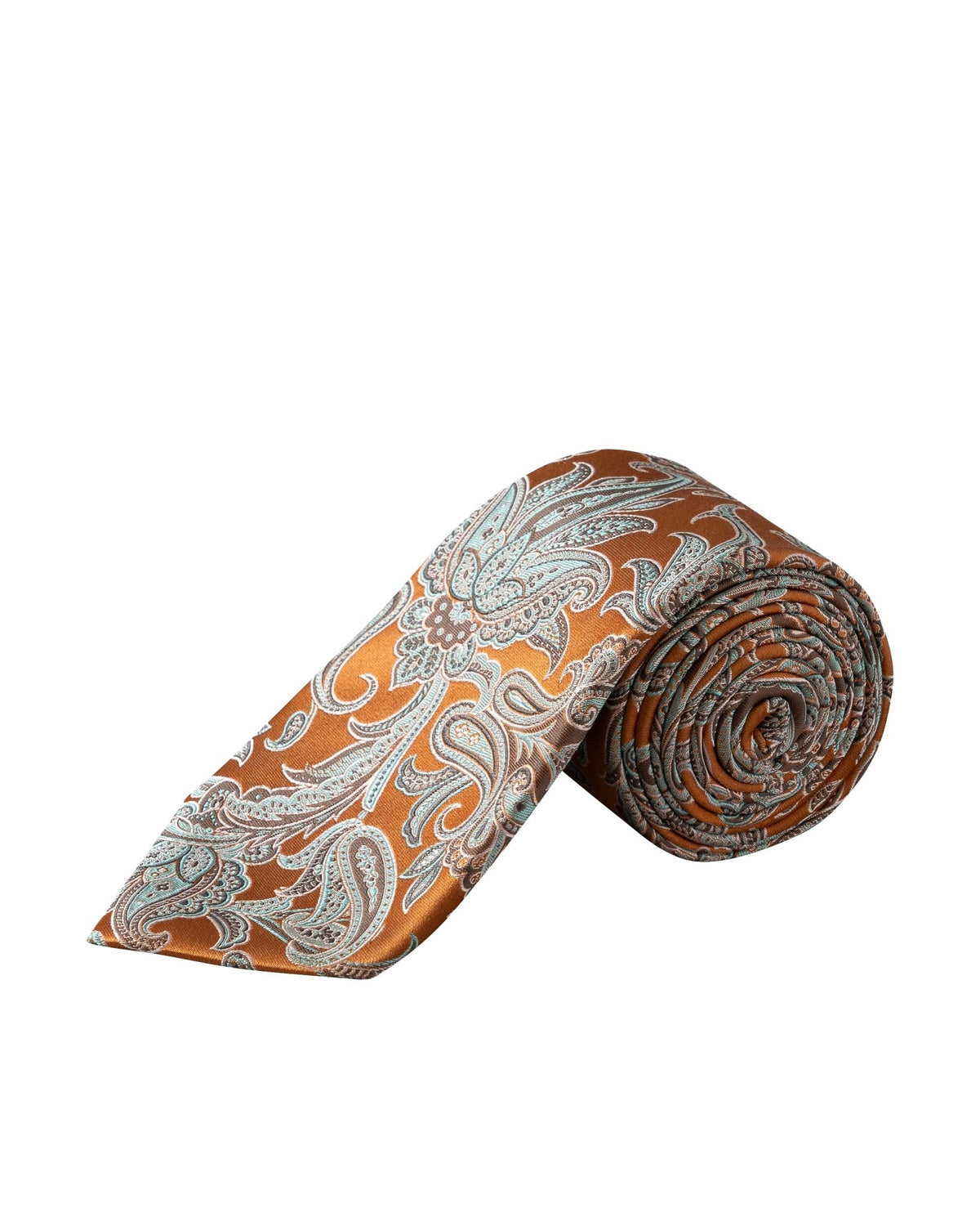 Paisley Woven Silk Tie Orange - Eton Shirts Neck Ties