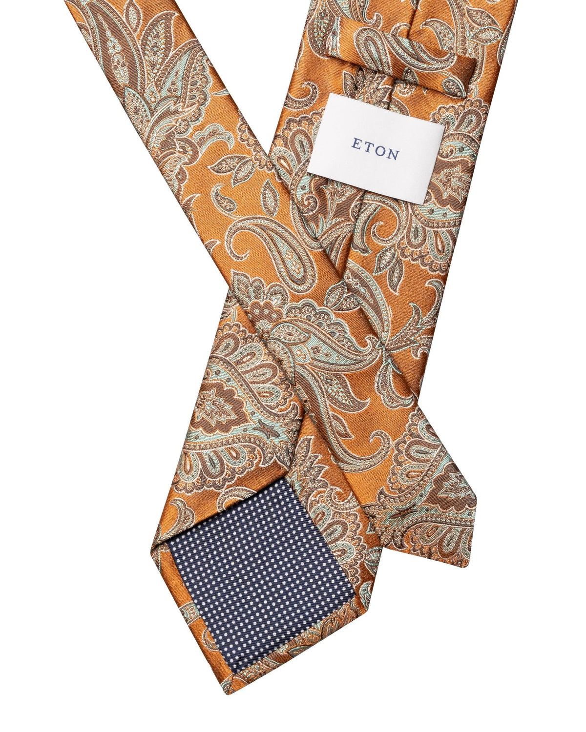 Paisley Woven Silk Tie Orange - Eton Shirts Neck Ties