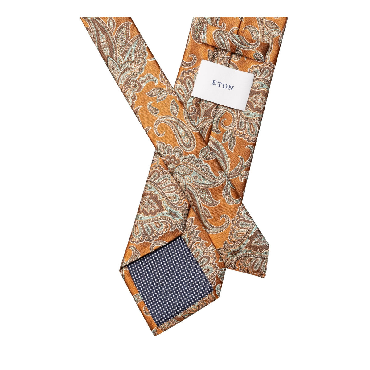 Paisley Woven Silk Tie Orange - Eton Shirts Neck Ties