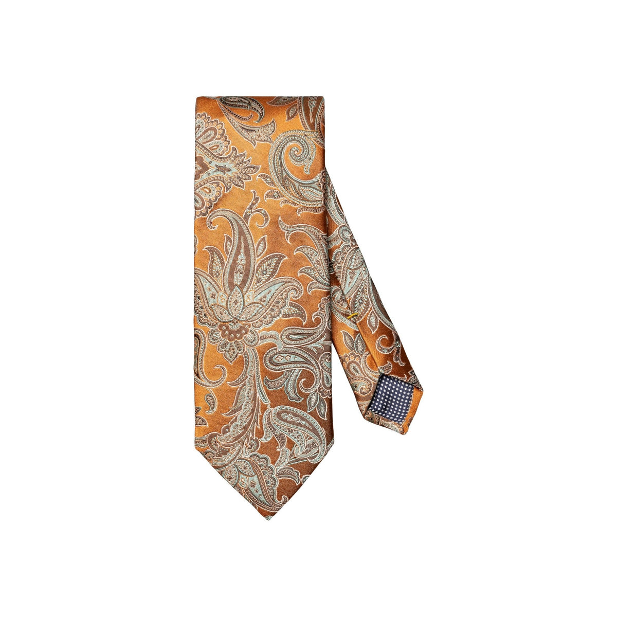 Paisley Woven Silk Tie Orange - Eton Shirts Neck Ties
