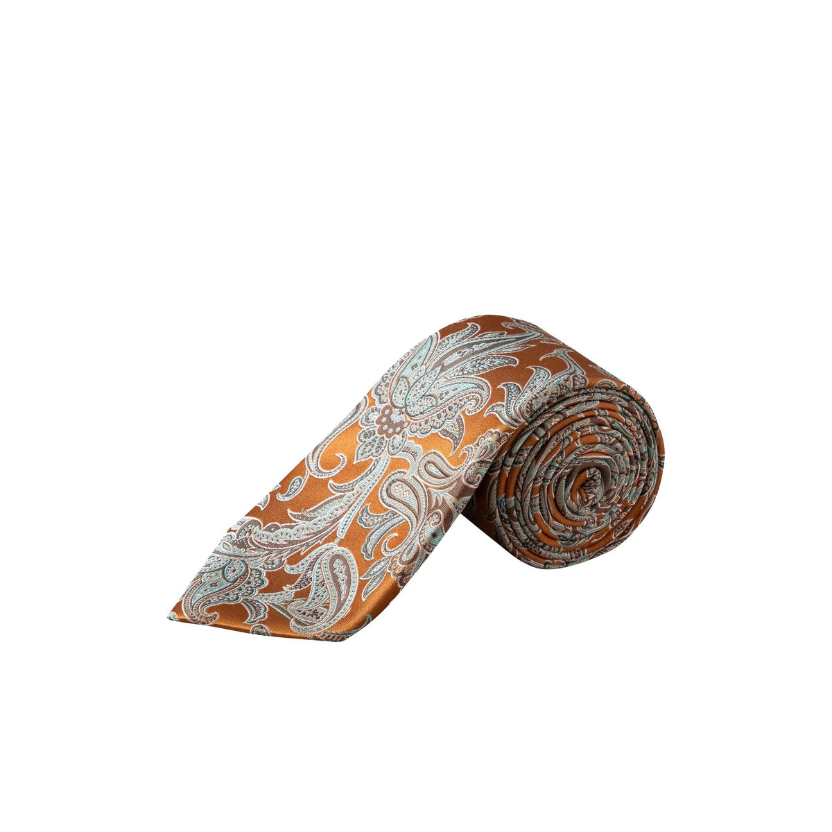 Paisley Woven Silk Tie Orange - Eton Shirts Neck Ties