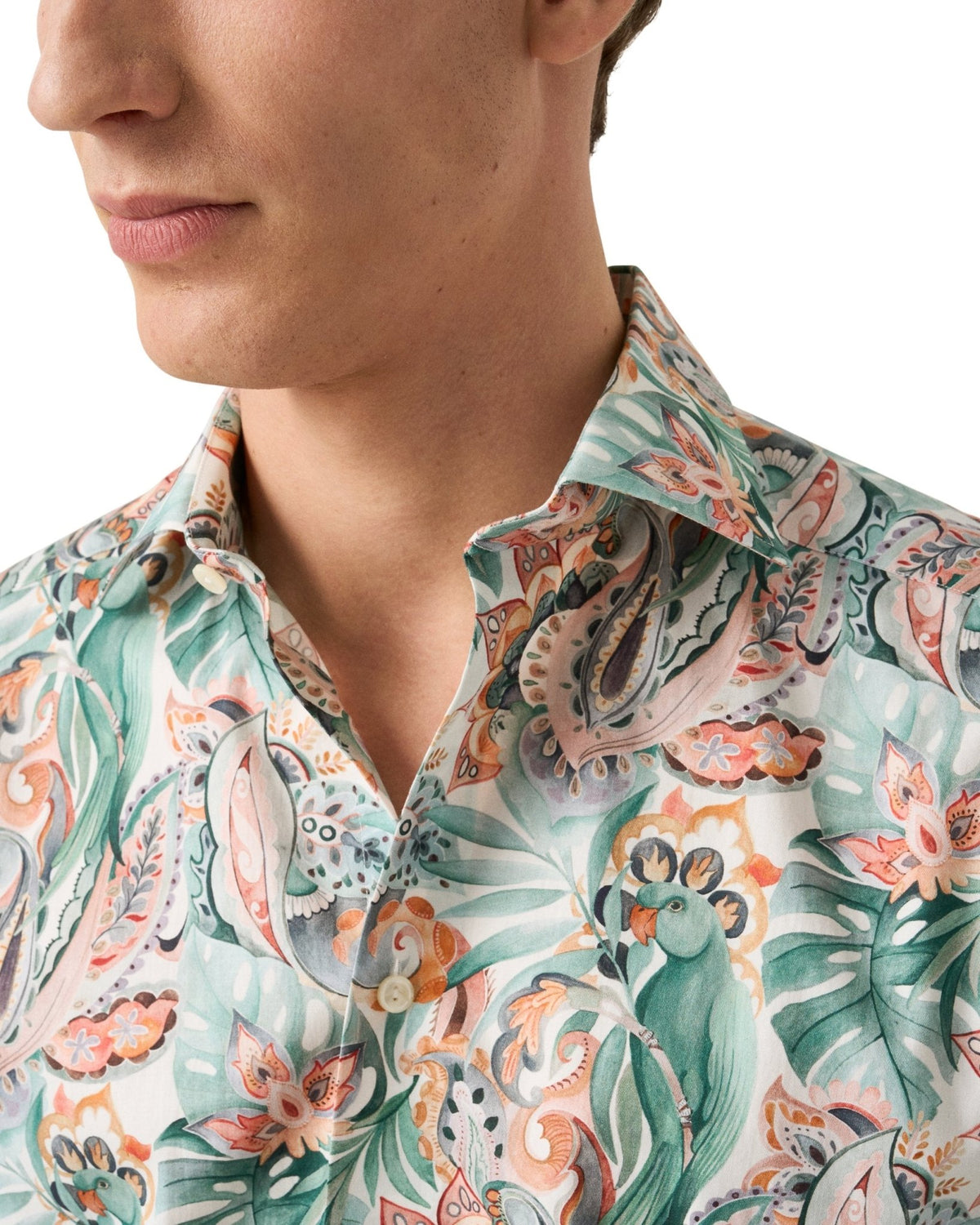 Parrot Motif Signature Twill Shirt - Eton Shirts