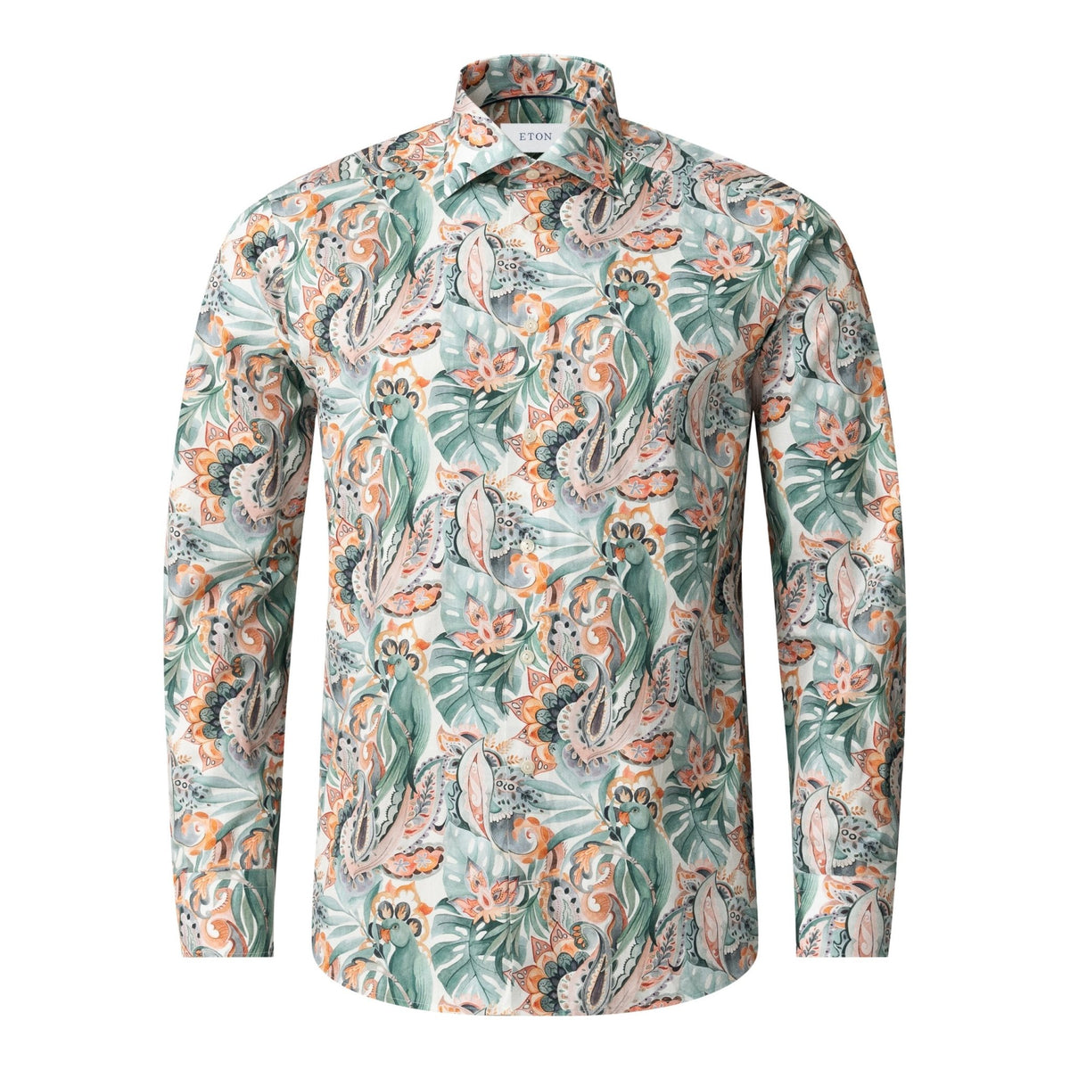 Parrot Motif Signature Twill Shirt - Eton Shirts