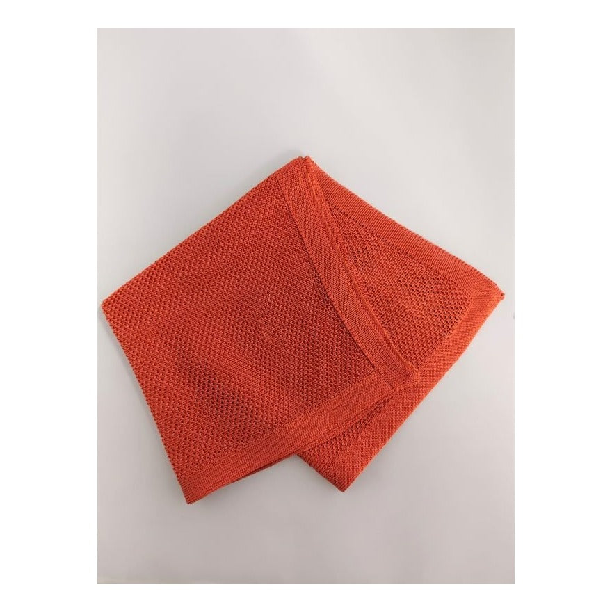 Plain Bronze Knitted Silk Pocket Square - Knightsbridge