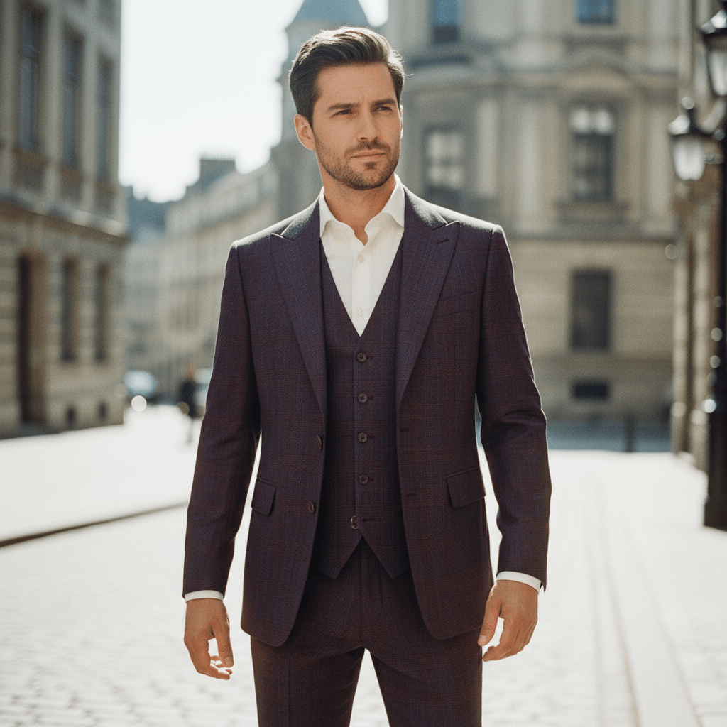 Plum Slim Fit Suit - John Victor Sale