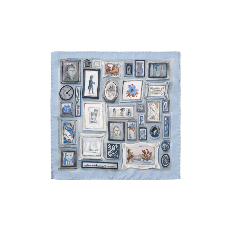 Portrait Silk Twill Pocket Square - Eton