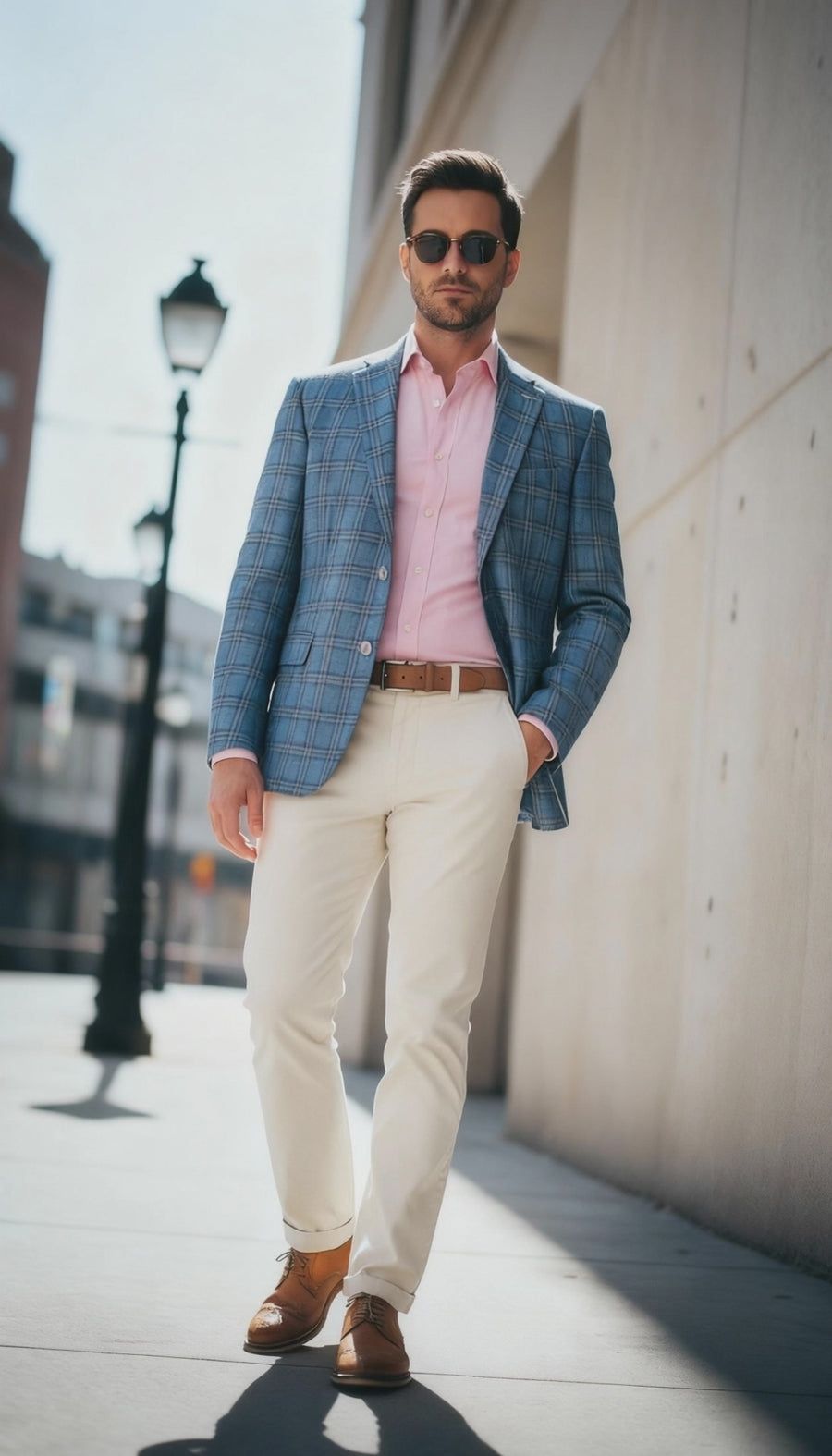Mazelli Light Blue Check Jacket