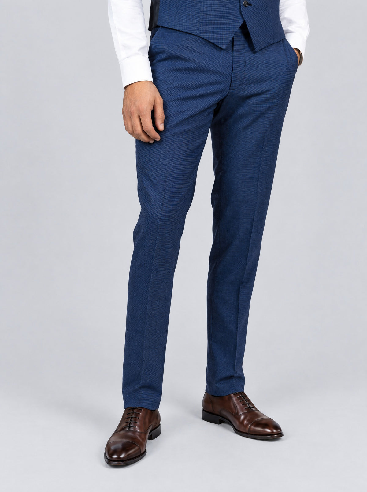 Zignone Blue Puppy Tooth Wool Suit – trousers