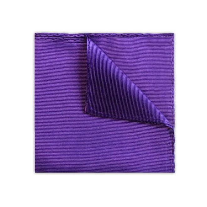 Purple Pocket Square - Leonard Silver