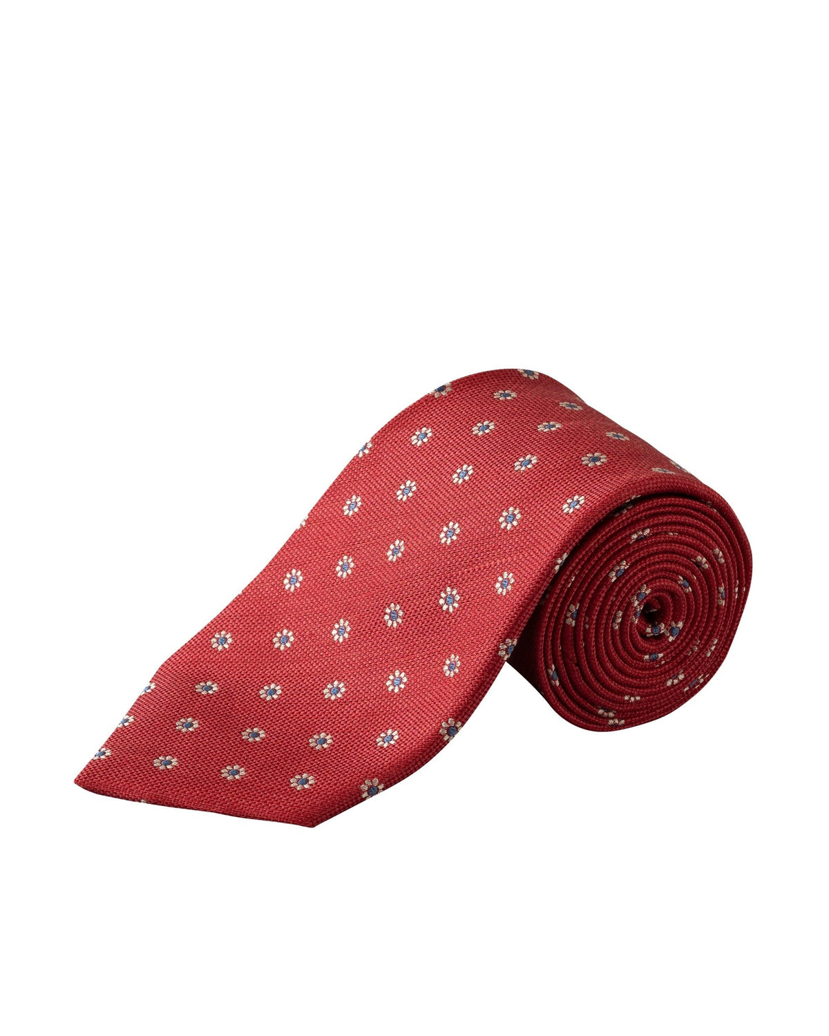 Red Floral Silk and Linen Tie - Eton Shirts Neck Ties