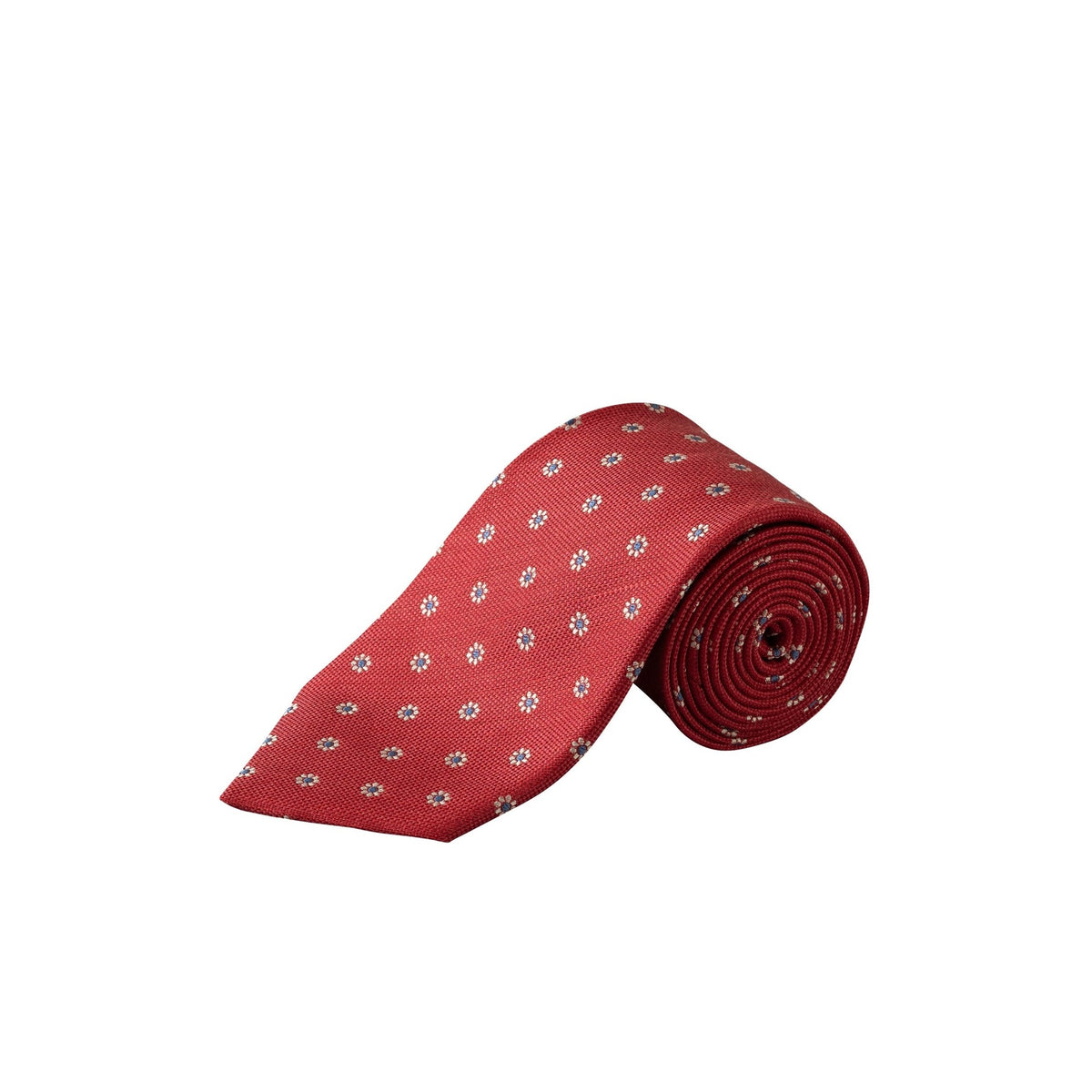 Red Floral Silk and Linen Tie - Eton Shirts Neck Ties