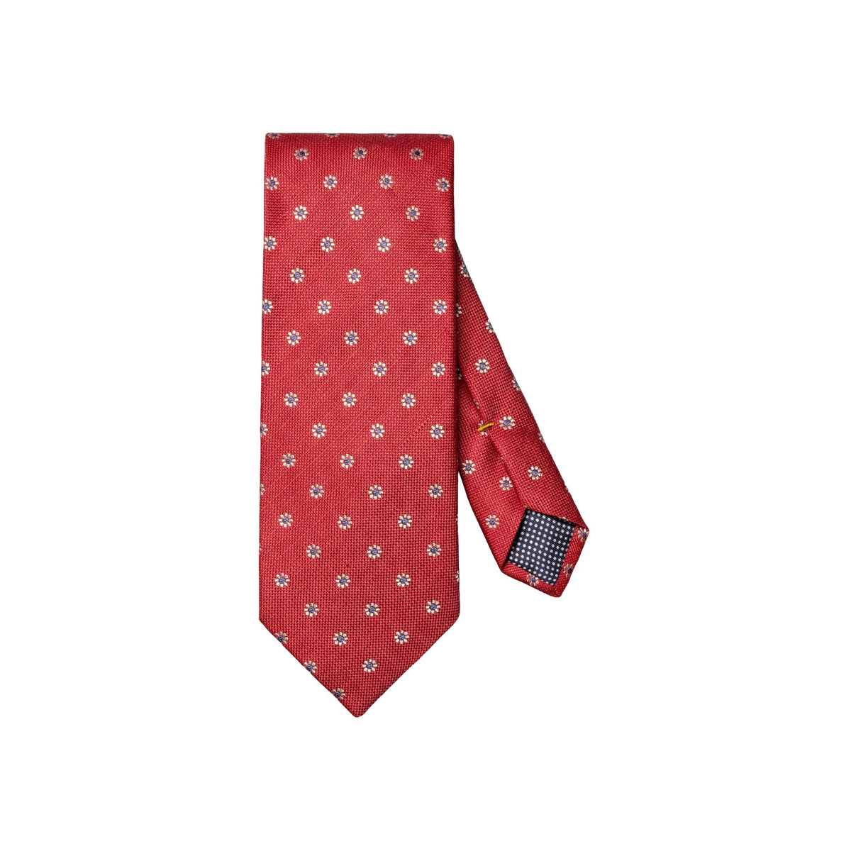 Red Floral Silk and Linen Tie - Eton Shirts Neck Ties