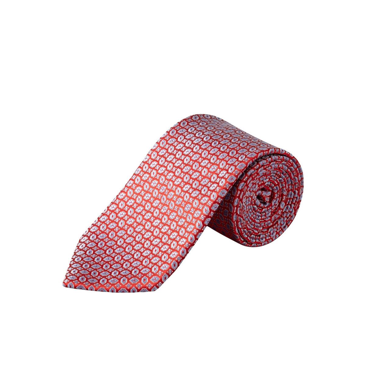 Red Geo Italian Made Silk Tie - Eton Shirts