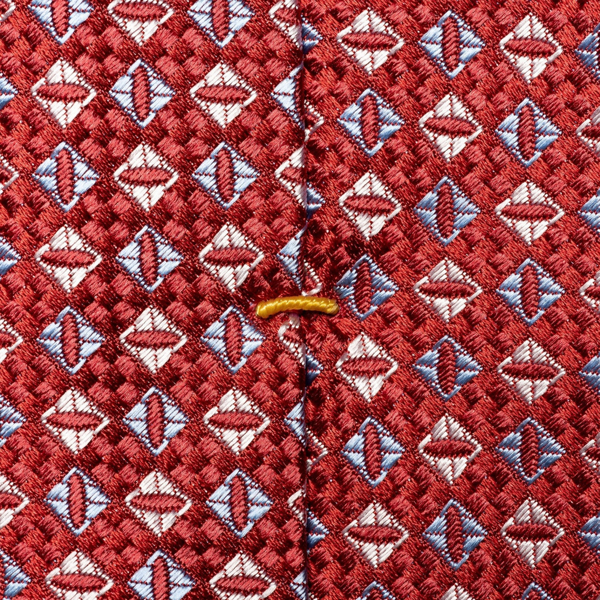Red Silk Tie With Geometric Pattern - Eton Shirts