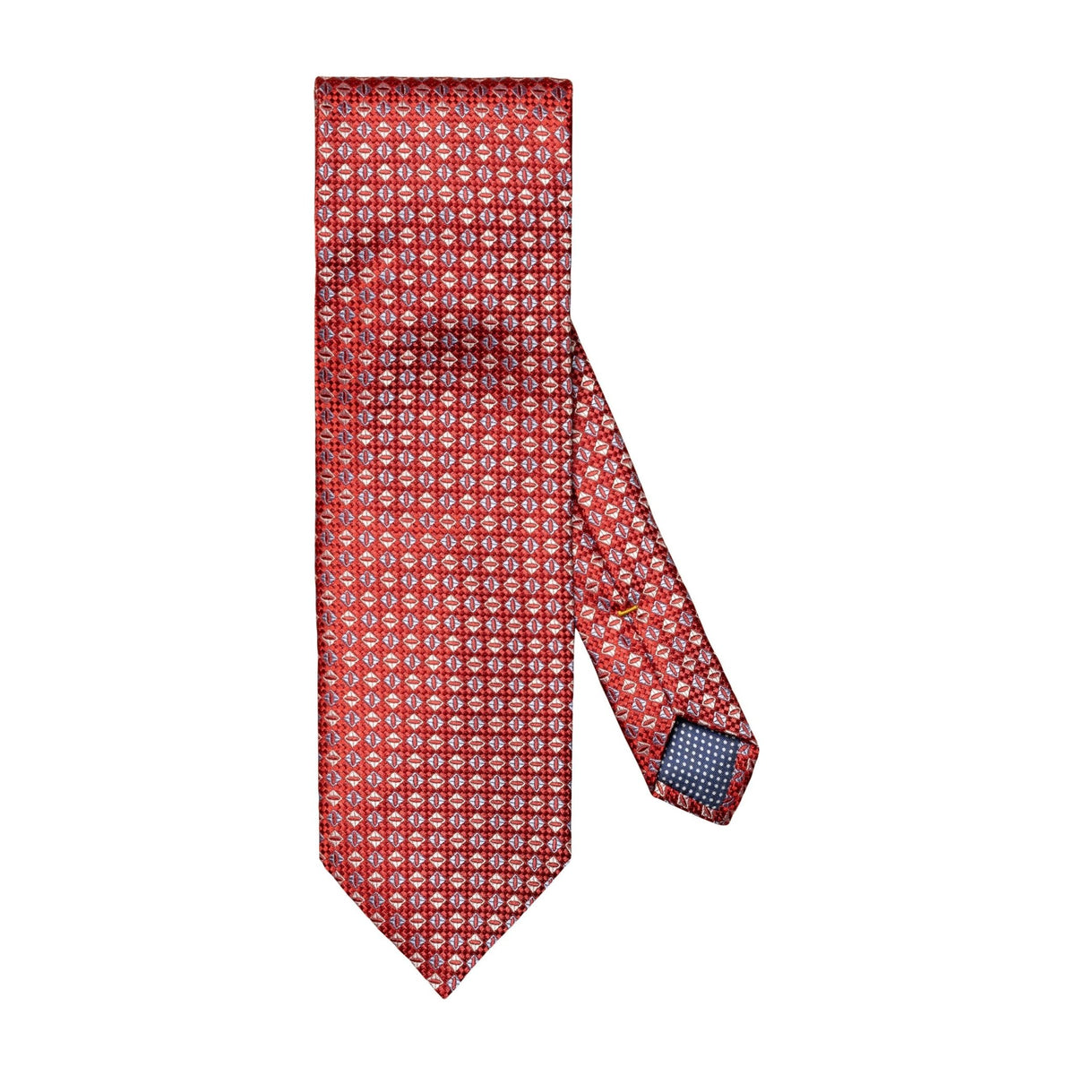 Red Silk Tie With Geometric Pattern - Eton Shirts