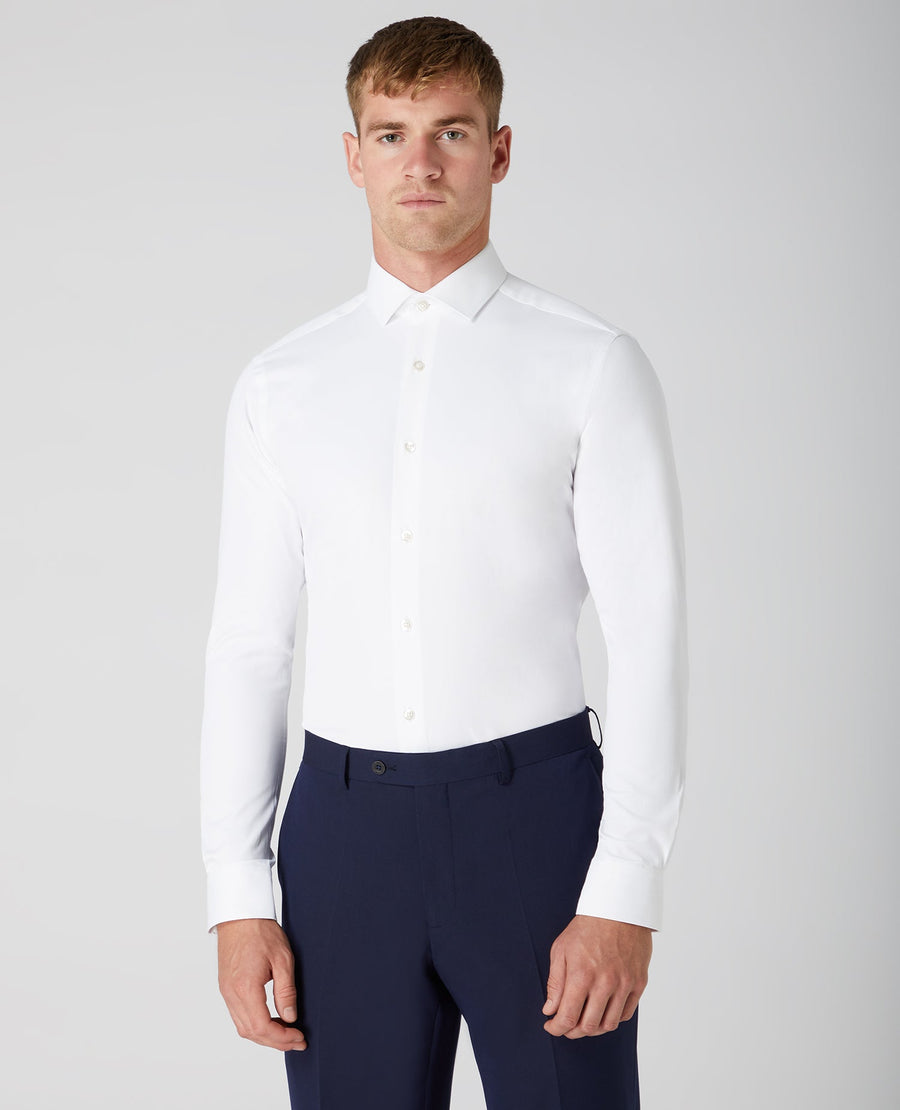 Remus Stretch White Shirt - Leonard Silver