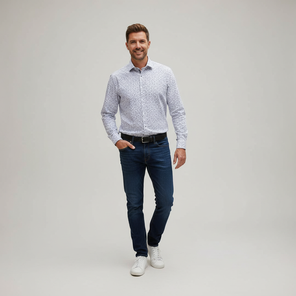 Roma Blue Floral Shirt