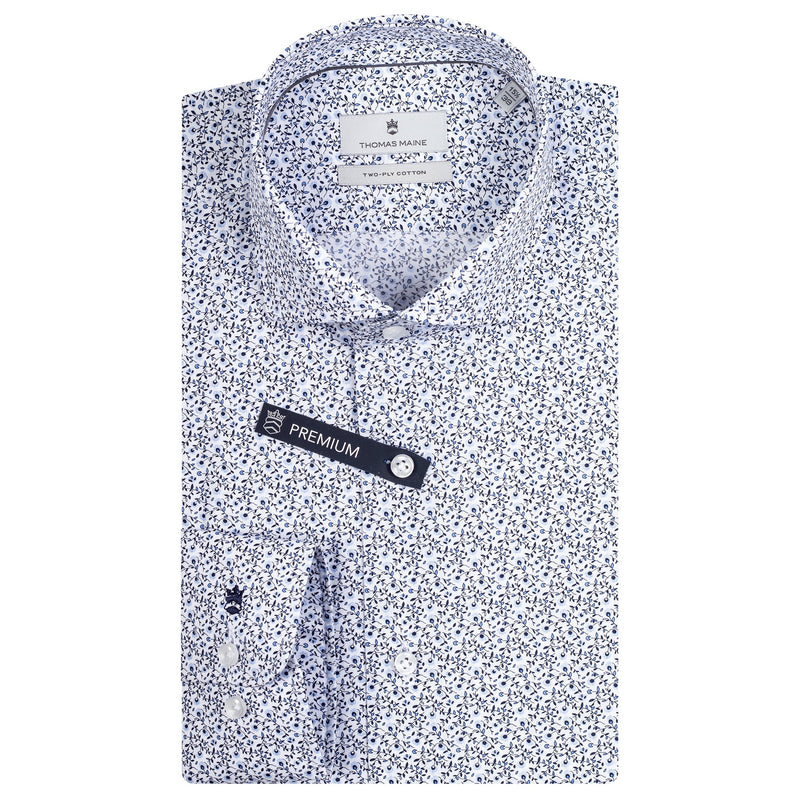 Roma Blue Floral Shirt - Thomas Maine