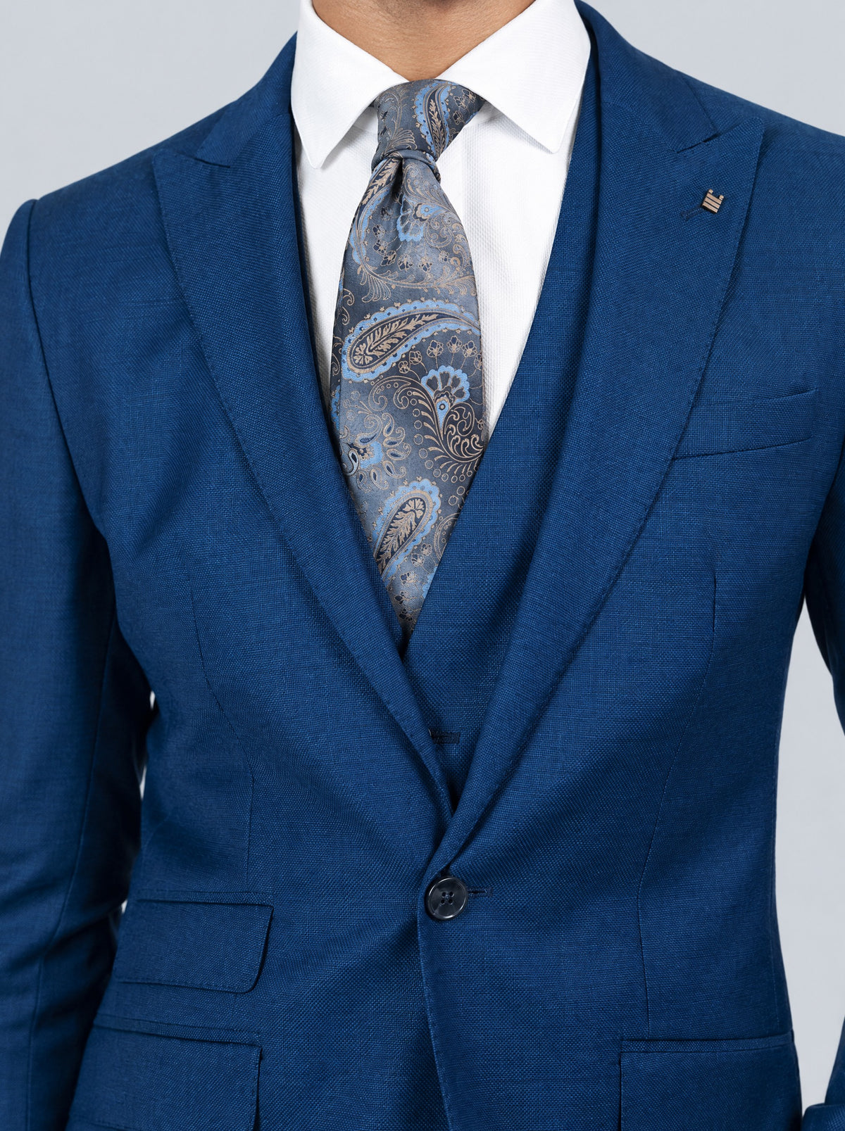 Zignone Royal Blue Suit – jacket and lapel detail