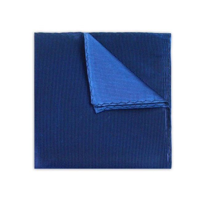Royal Blue Pocket Square - Leonard Silver