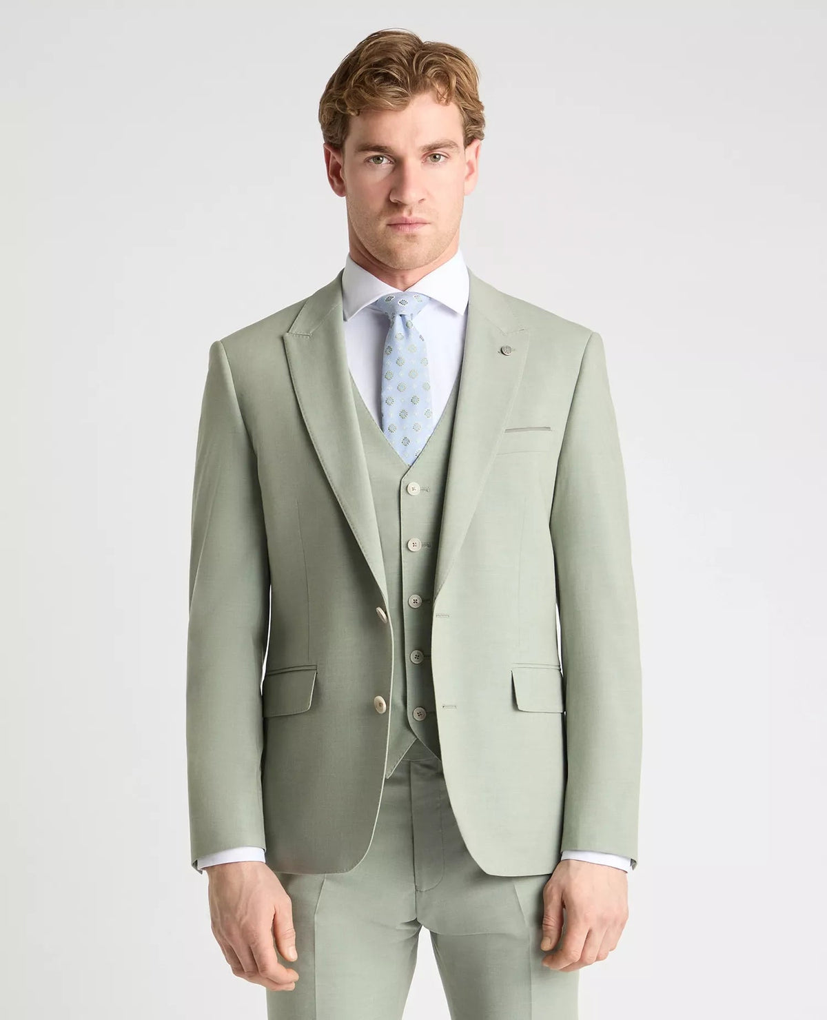 Sage Green Peppe Suit Jacket - Leonard Silver Sage Green Peppe Suit Jacket - Leonard Silver