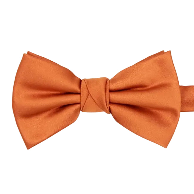 Satin Bow Tie - Orange - Leonard Silver Bow Ties