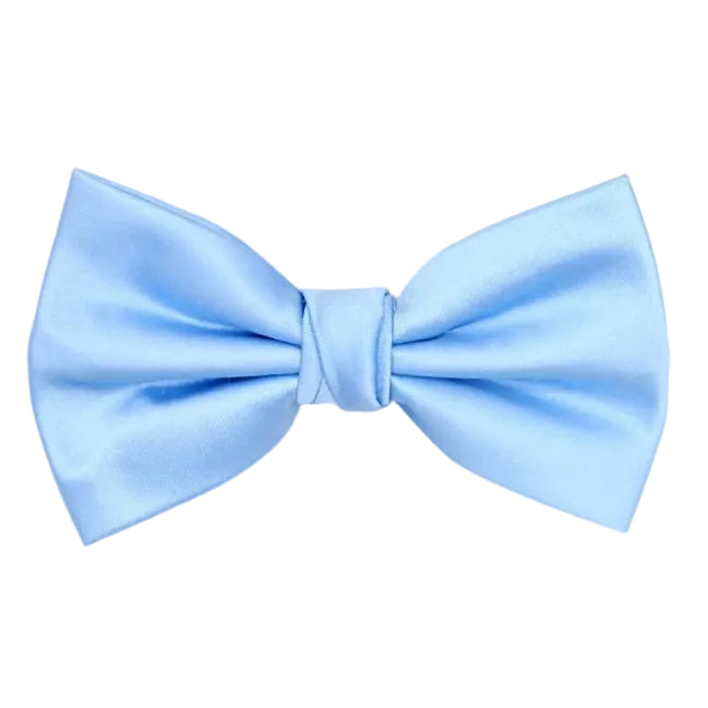 Satin Bow Tie - Sky Blue - Leonard Silver Bow Ties