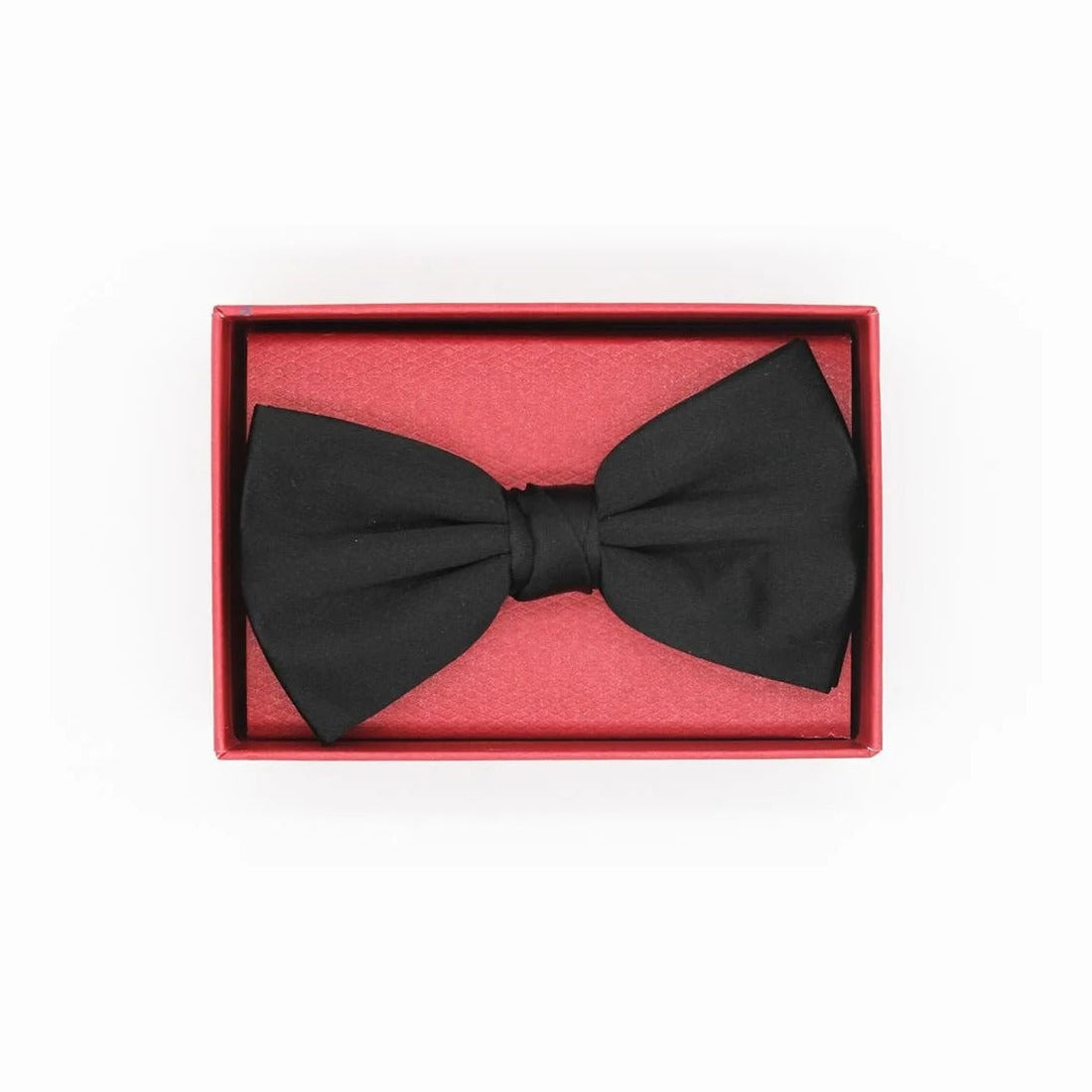 Satin Silk Black Bow Tie - Leonard Silver
