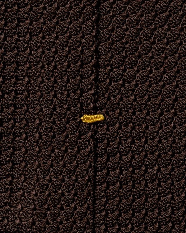 Silk Wool Grenadine Tie Brown - Eton Shirts Neck Ties