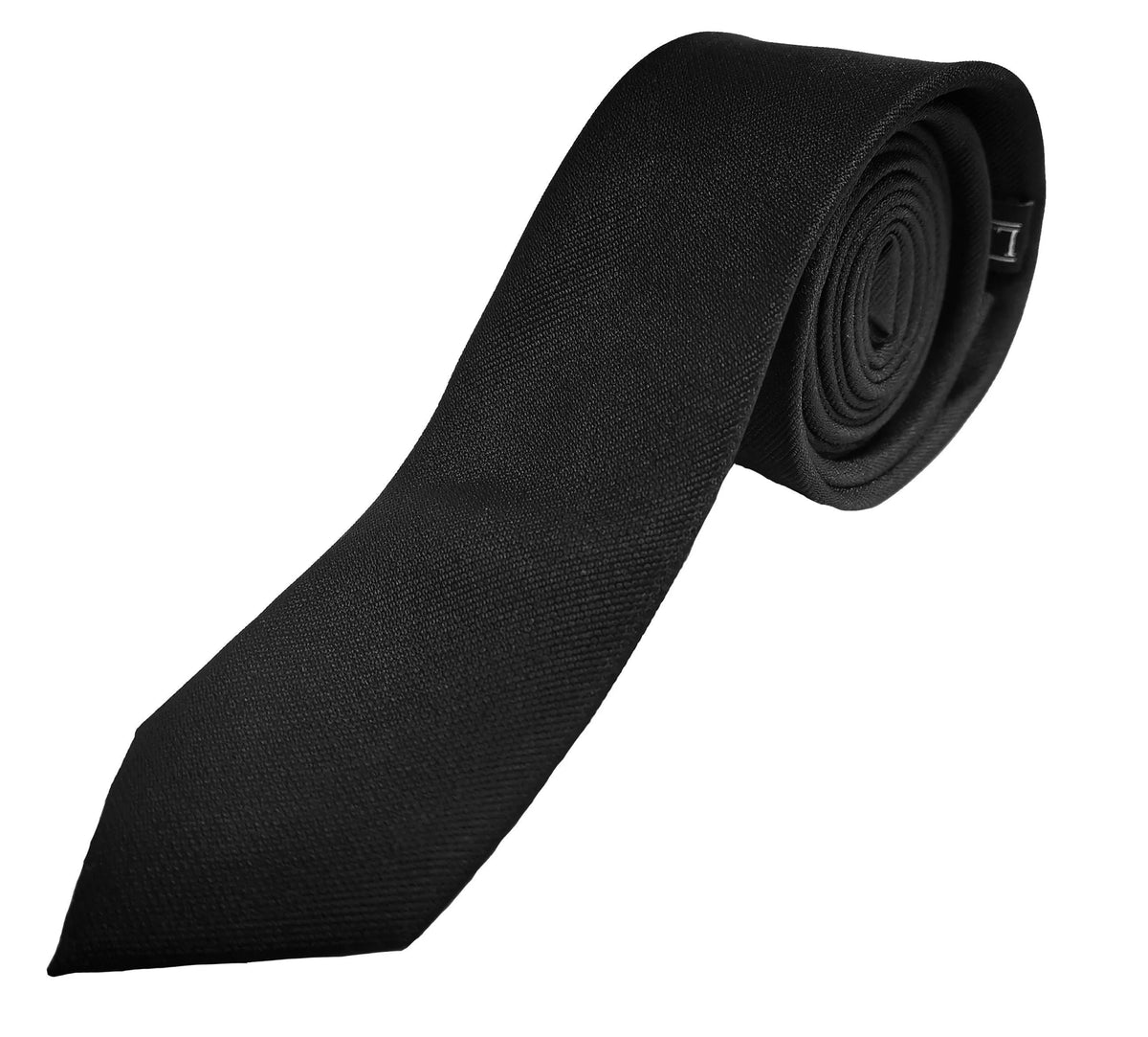 Skinny Twill Black Tie - Leonard Silver