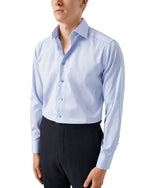 Sky Blue Geometric Blue Insert Shirt - Eton Shirts