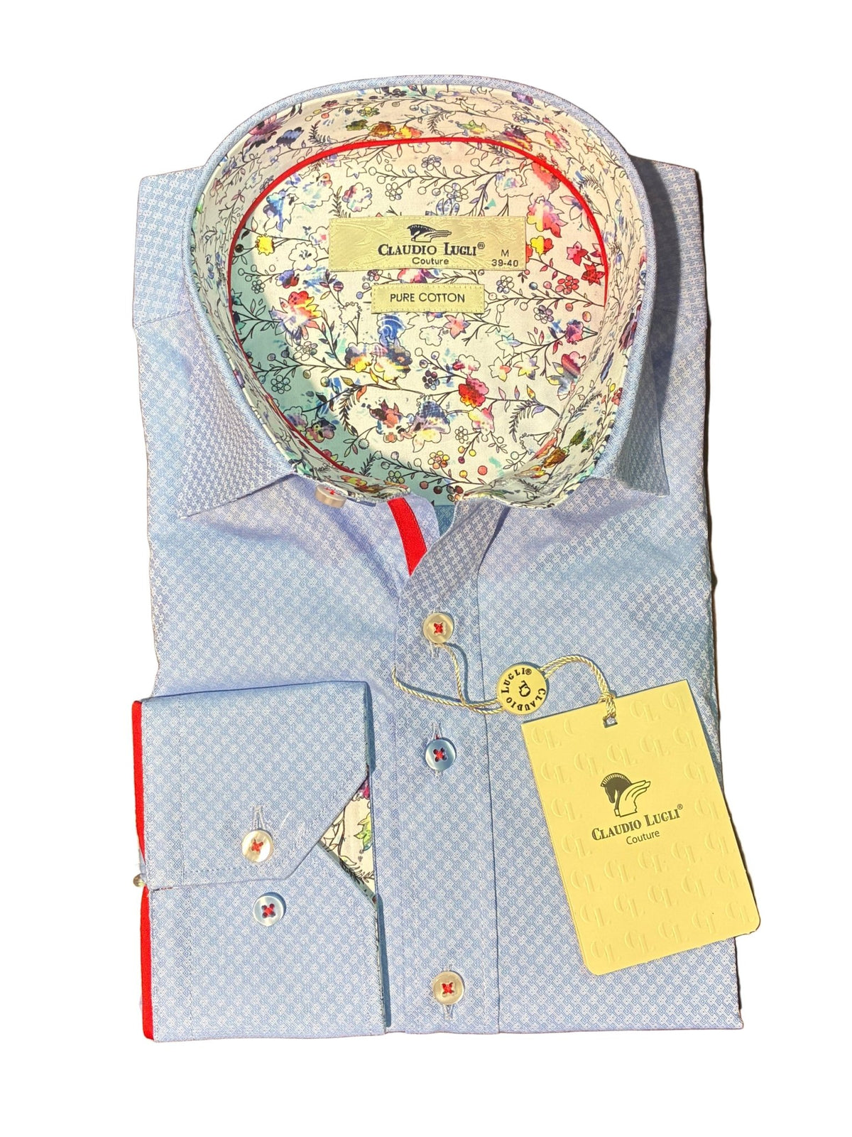 Sky Jacquard Print Shirt - Claudio Lugli Shirts