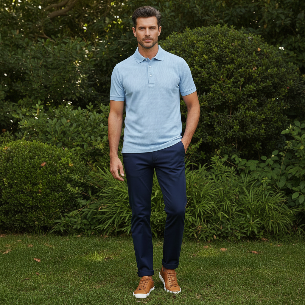 Sky Knitted Polo Shirt