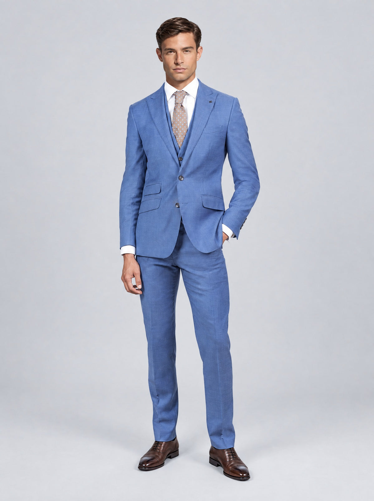 Zignone Sky Blue Suit – full length