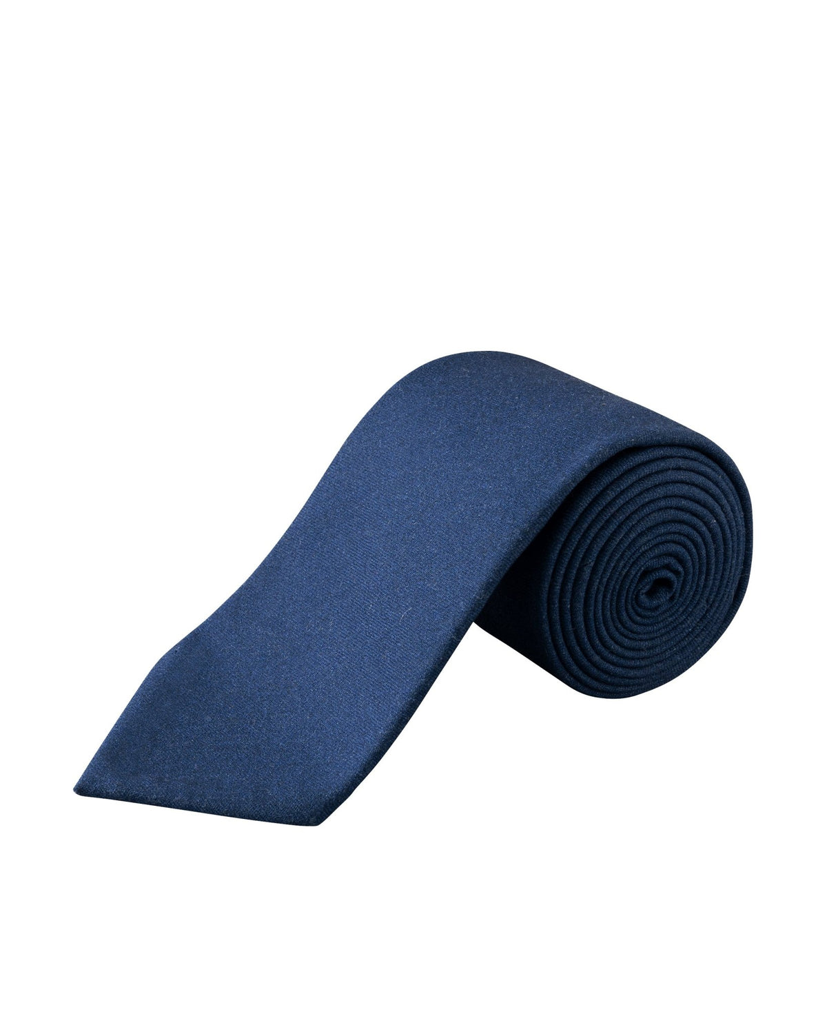 Solid Wool Flannel Tie Blue - Eton Shirts Neck Ties