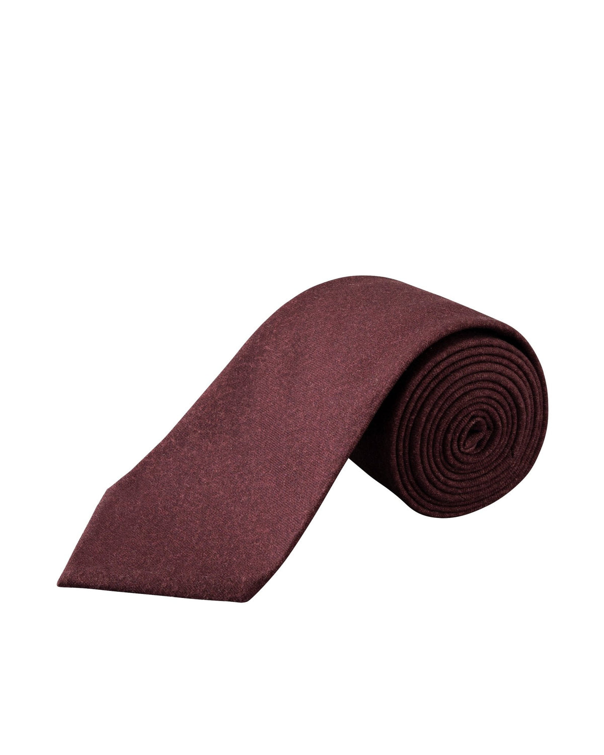 Solid Wool Flannel Tie Burgundy - Eton Shirts Neck Ties