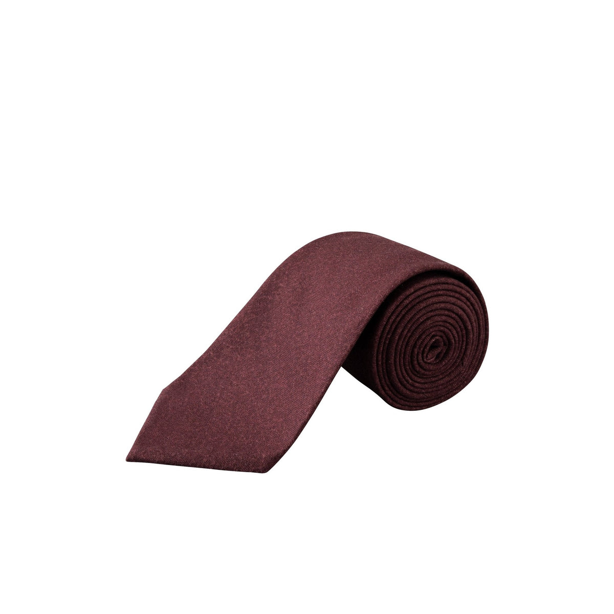 Solid Wool Flannel Tie Burgundy - Eton Shirts Neck Ties