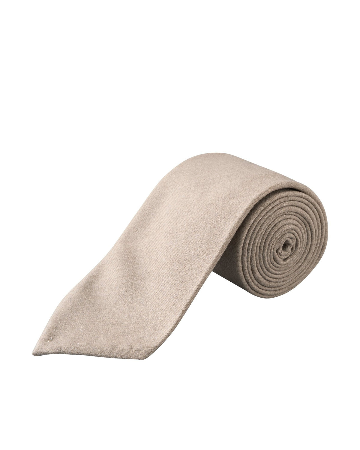 Solid Wool Flannel Tie Taupe - Eton Shirts Neck Ties